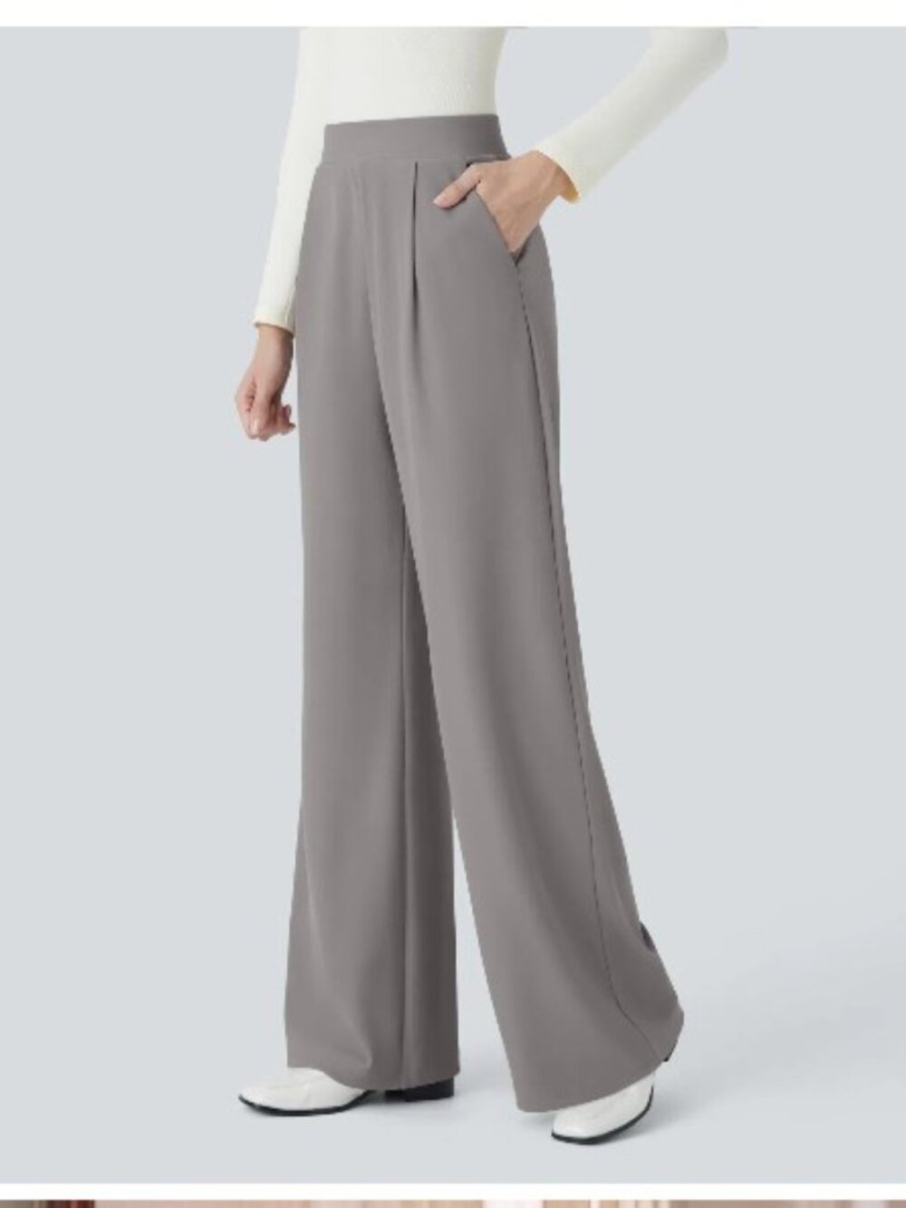 Halara Flex™ High Waisted Body Sculpt Waist-Slimming Pocket Wide Leg Micro Waffl - Picture 2 of 3